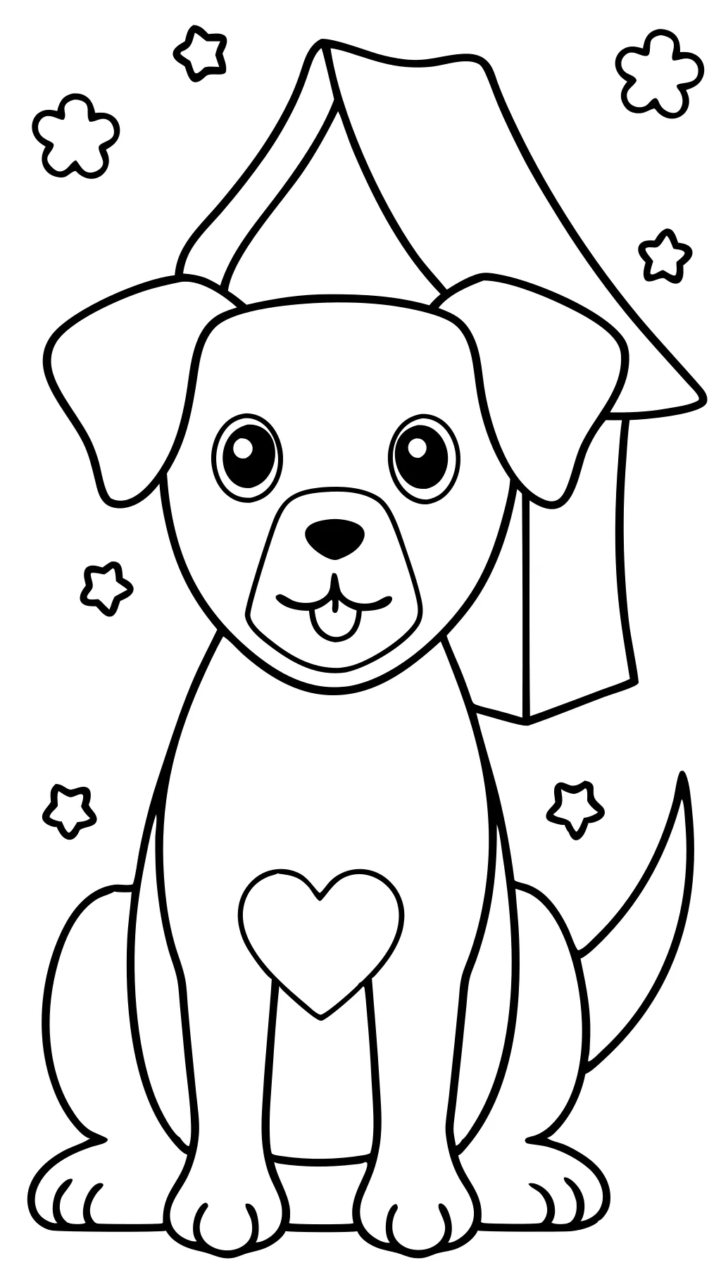 easy cute dog coloring pages